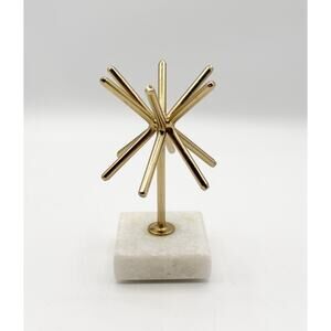 West Emory Starburst Gold Marble Ring Holder Decor Retro Brass Atomic MCM READ